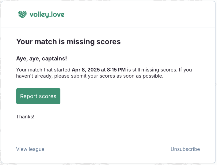Match missing scores example